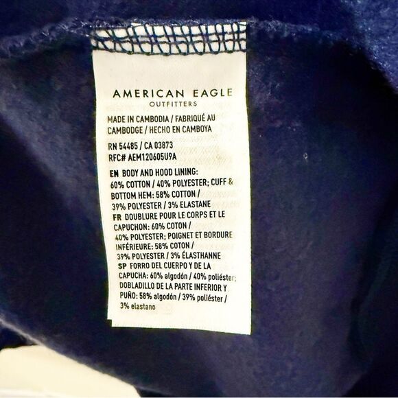 American Eagle Men’s Hoodie XL Eagle Logo Navy Pullover NWT - Picture 4 of 5